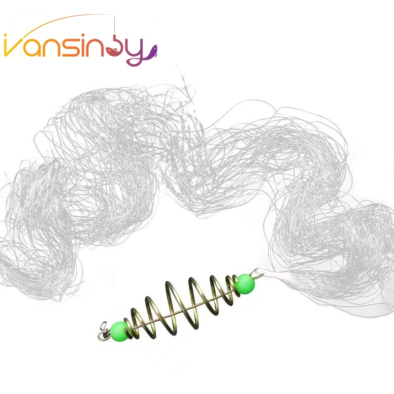 Rede De Pesca Com Molas Para Iscas De Nylon Contas Luminosas Umpan