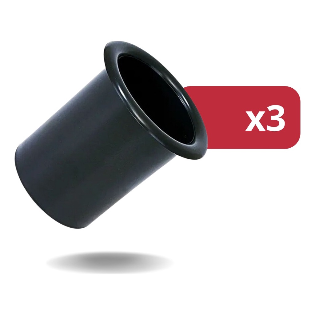 Kit 3 Aero Dutos 4 Fiamon Plástico - Preto