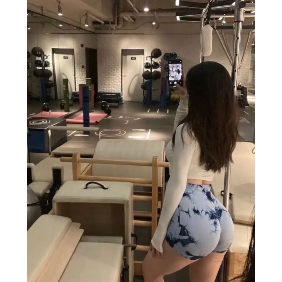 Novas nádegas calças de pêssego Fitness ioga feminina influenciador ioga Shorts de três pontos feminino influenciador Sexy europeu americano tamanho grande Leggings S @ -