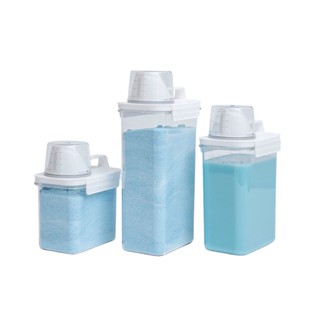 Kit com 3 porta sabão em pó com copo dosador e travas - Oikos em Oferta na Shopee
