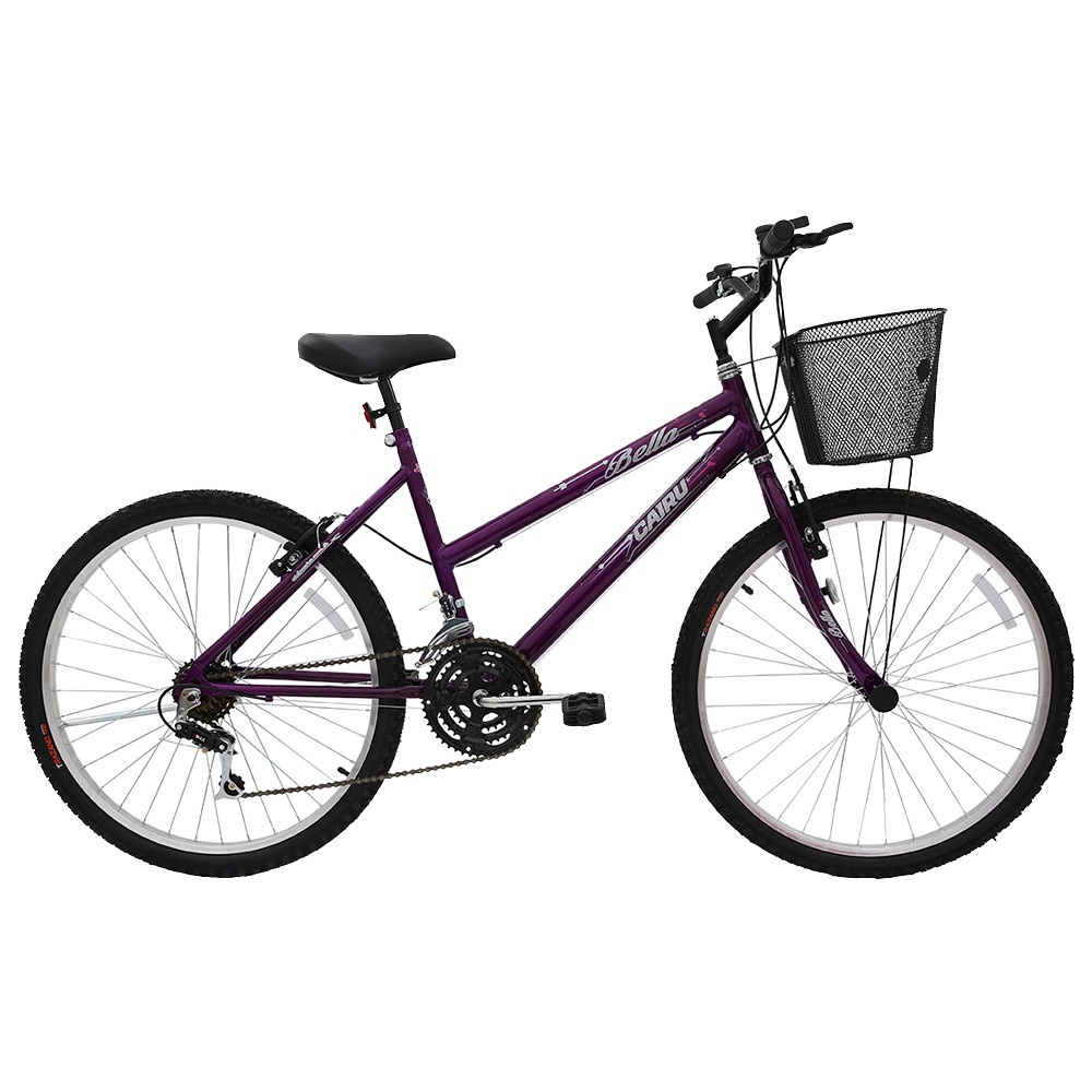 Bicicleta Aro 26 21 Marchas Feminino com Cesta Bella Cairu em Oferta na Shopee