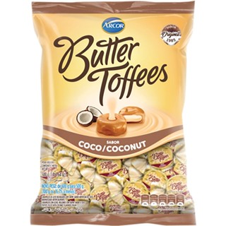 Balas Arcor Butter Toffees Sabor Coco 100g