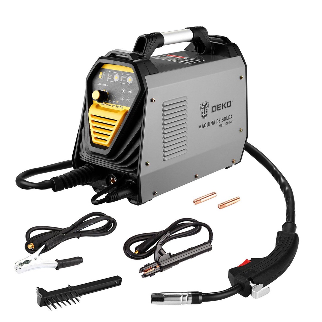 Máquina de Solda Inversora MIG/MMA 120A 3.5KW - DEKO-MIG-120A em Oferta na Shopee