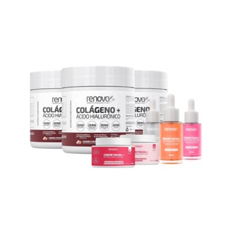 Kit 3 Colágenos Verisol com Ácido Hialurônico + Cremes Facial Dia/Noite+ Sérum - Renova Be