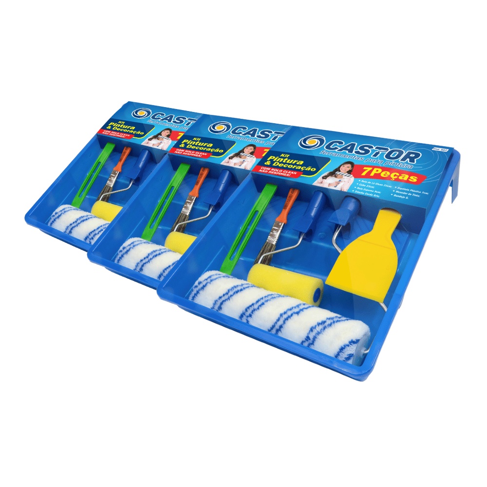 Conjuto c/ 3 Kits de Pintura e Decoração 7 Peças Cada Castor em Oferta na Shopee