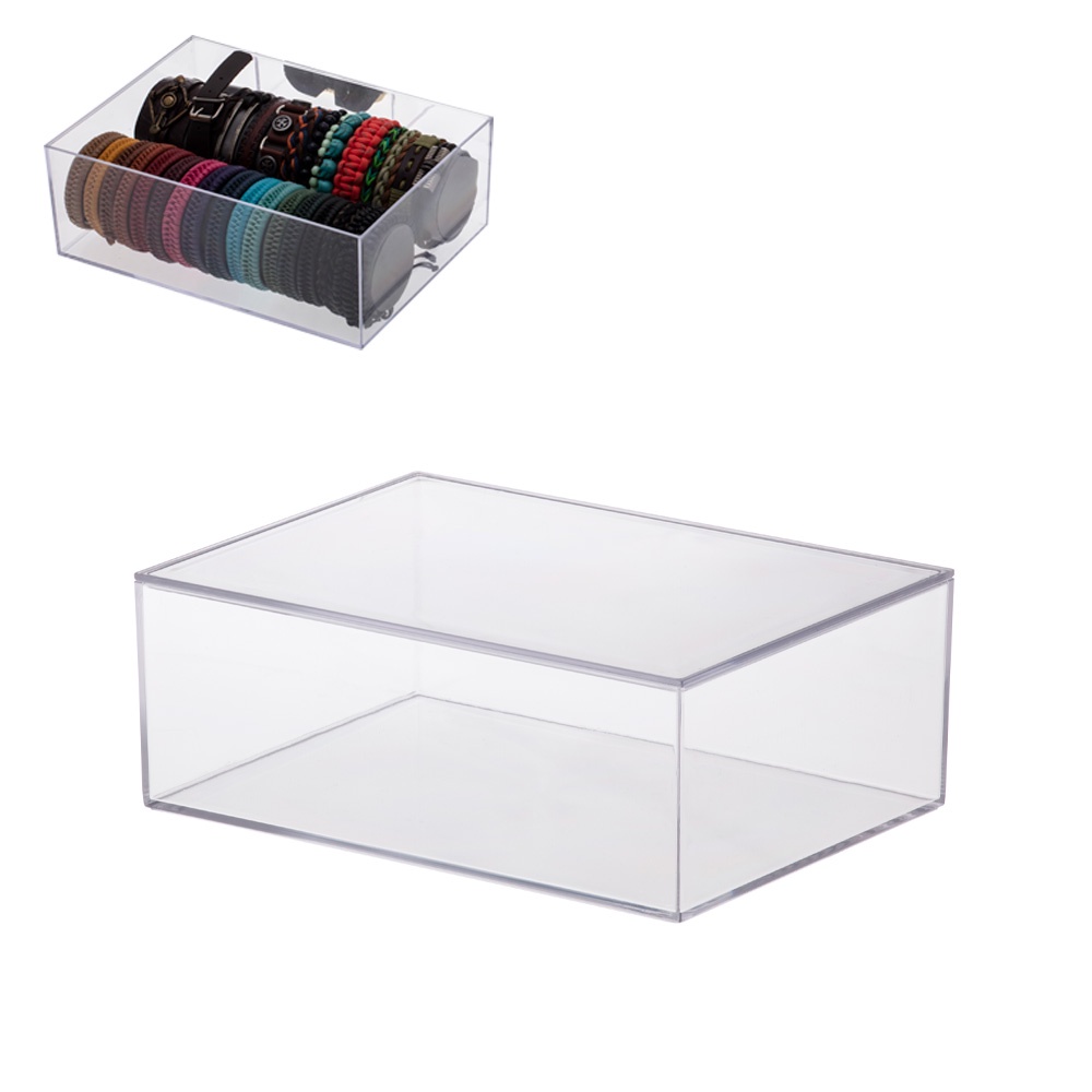 Caixa organizadora grande com tampa maquiagem cosméticos acessórios porta-joias closet gaveta armário mesa escritório cozinha utensílios multiuso