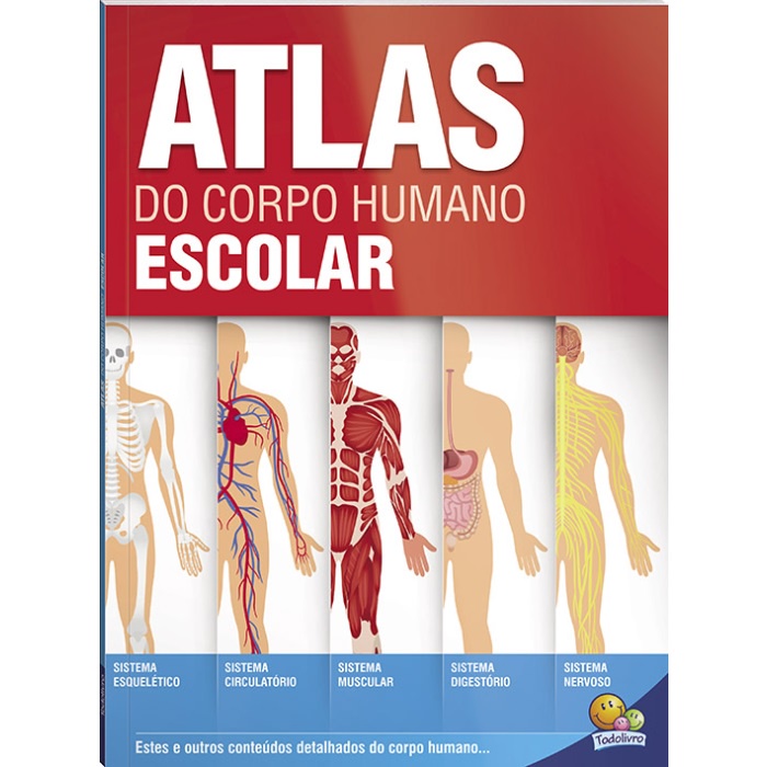 Livro Escolar Brochura Atlas do Corpo Humano Todo Livro | Leitura | Partes do Corpo | Biologia | Estudos |