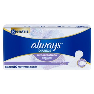 Protetor Diário Always Sensitive Sem Perfume 80 Unidades Leve Mais Por Menos