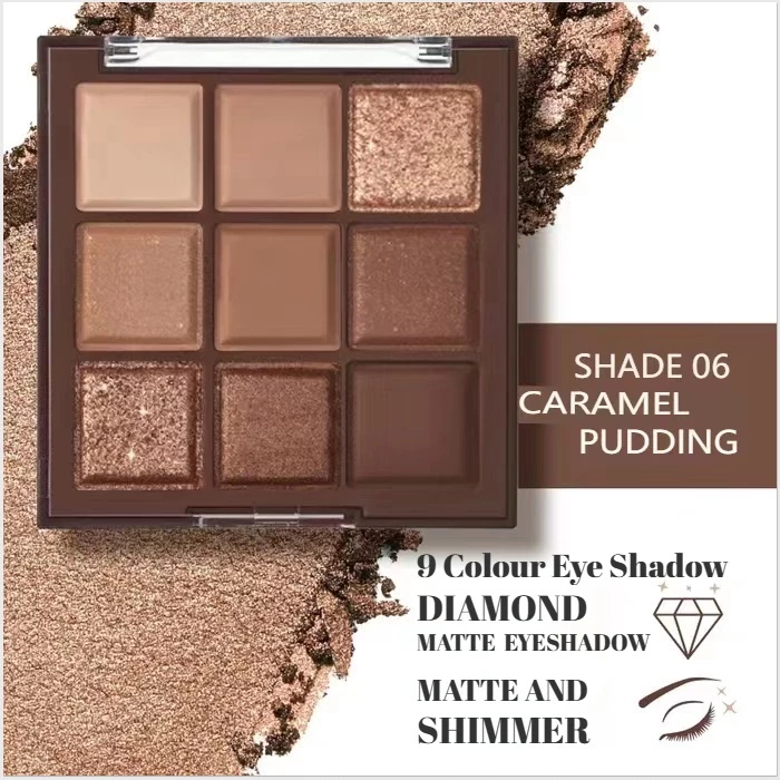 Nove Sombras Da Paleta Sombra Dos Olhos Matte Brilhante De Longa Duração Pó Solto Maquiagem Natural À Prova D'água — imagem 1