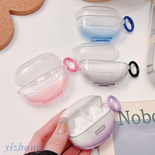 Caixa Para Fone De Ouvido Lenovo LP5 Gradient Color Transparent Unisex Estilo Simples Capa Macia TPU Com Fivela De Anel Anti-Perda Sem Fio
