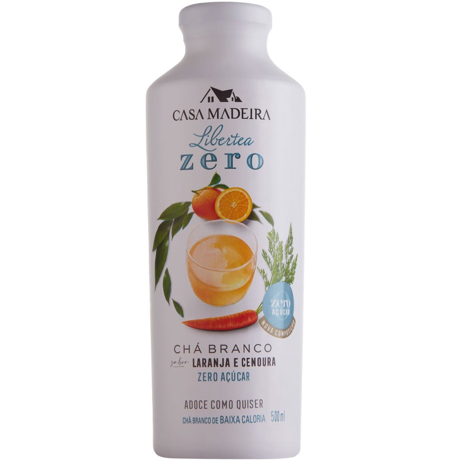 CHÁ BRANCO CASA MADEIRA ZERO AÇÚCAR LARANJA E CENOURA 500ML