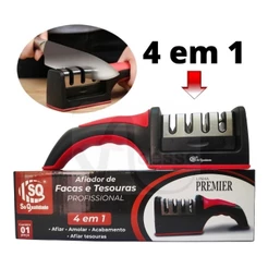 Amolador De Facas E Tesouras Profissional 4 Em 1 Sq Original