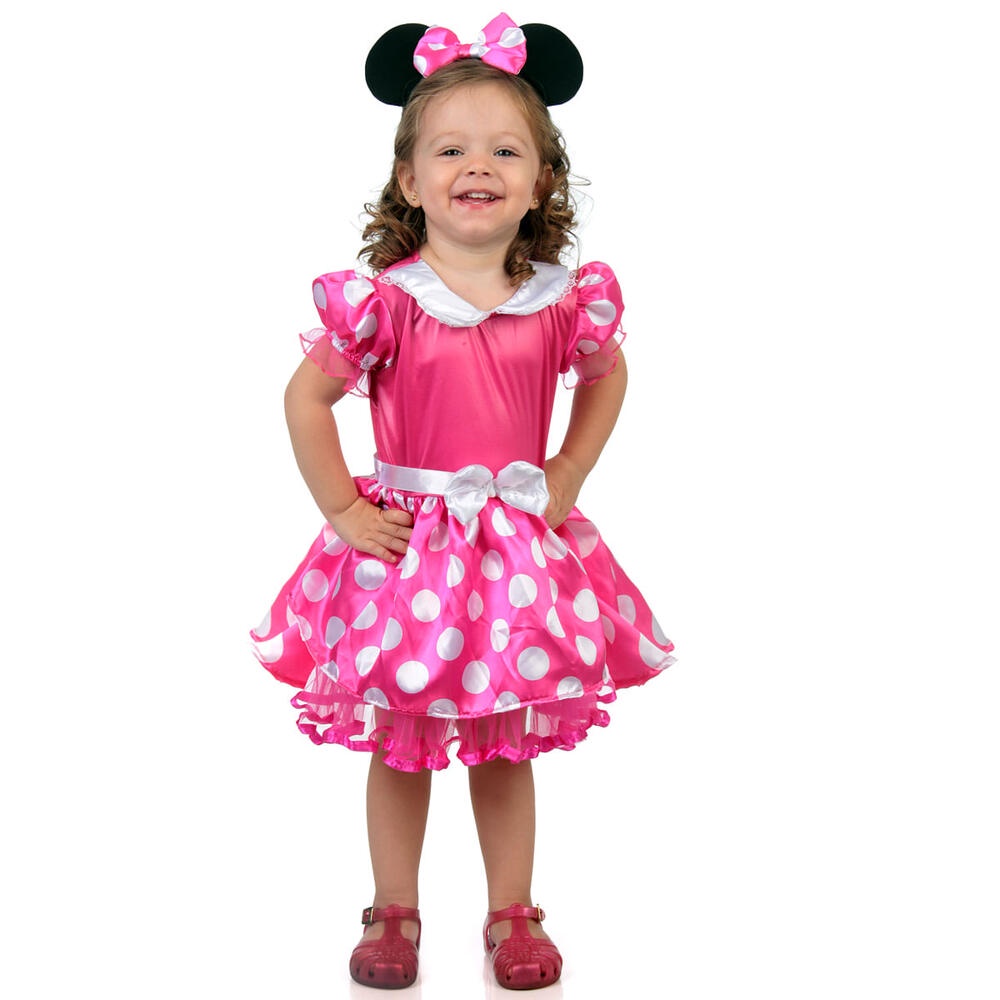 Disney Bebê Minnie Rosa Com Tiara - Abrakadabra Fantasias em Oferta na Shopee