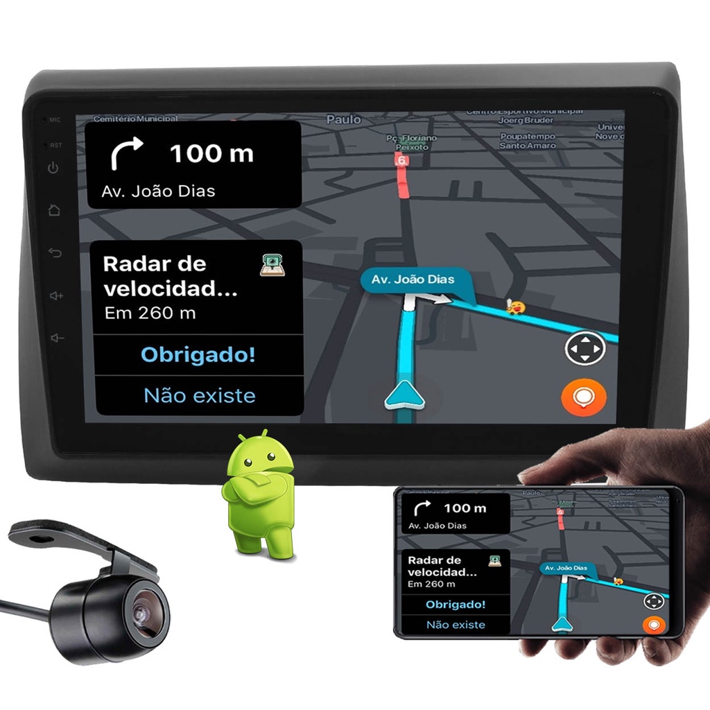 Multimídia 9" Polegadas Android Fiat Stilo 2003 até 2011 + Câmera de Ré