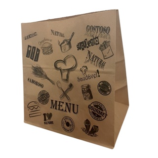 KIT 100 Saco Papel Kraft Delivery Tam G 32x30x19 Atacado em Oferta na Shopee