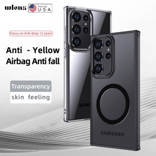 Armadura De Gelo Capa Samsung S24 Ultra S24 Plus Carcaça Rígida Magnética Transparente Câmera De Proteção Anti-Amarelo À Prova De Choque