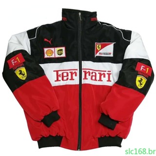 [Enviado em 24 horas] F1 Ferrari Racing Ciclismo Bordado Racing Motocicleta Jacket Mulher Homem 64129