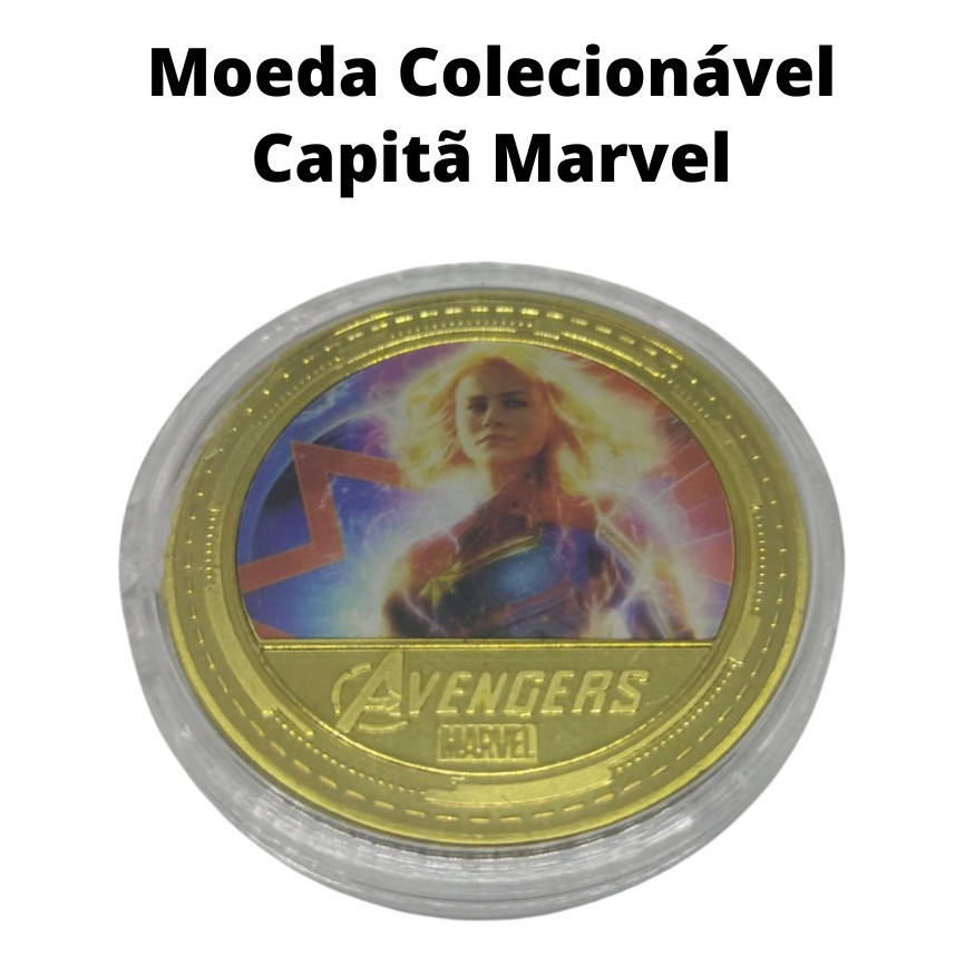 Moeda Colecionável Capitã Marvel Vingadores