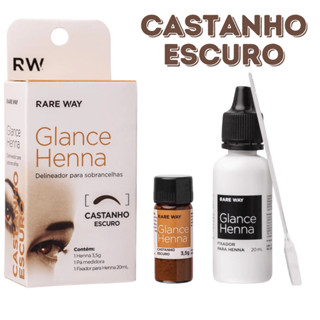 Henna Sobrancelha Glance - Castanho Escuro - Rare Way - Pigmentação Poderosa em Oferta na Shopee