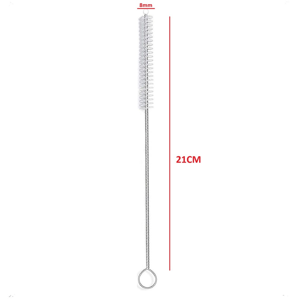 Escova de limpeza de canudo Cerdas Nylon Haste Inox Flexível 21cm Cerdas Diâmetro 0,8cm Duráveis