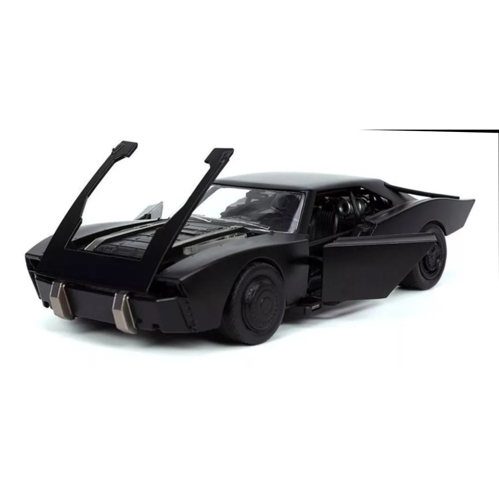 Miniatura Carro Batmóvel (2022) c/ Figura - The Batman- DC - Metals Die Cast - 1:24 - Jada Toys