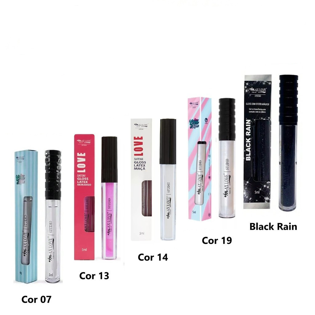 Kit Batom Gloss Brilho Labial- Max Love 5 ML