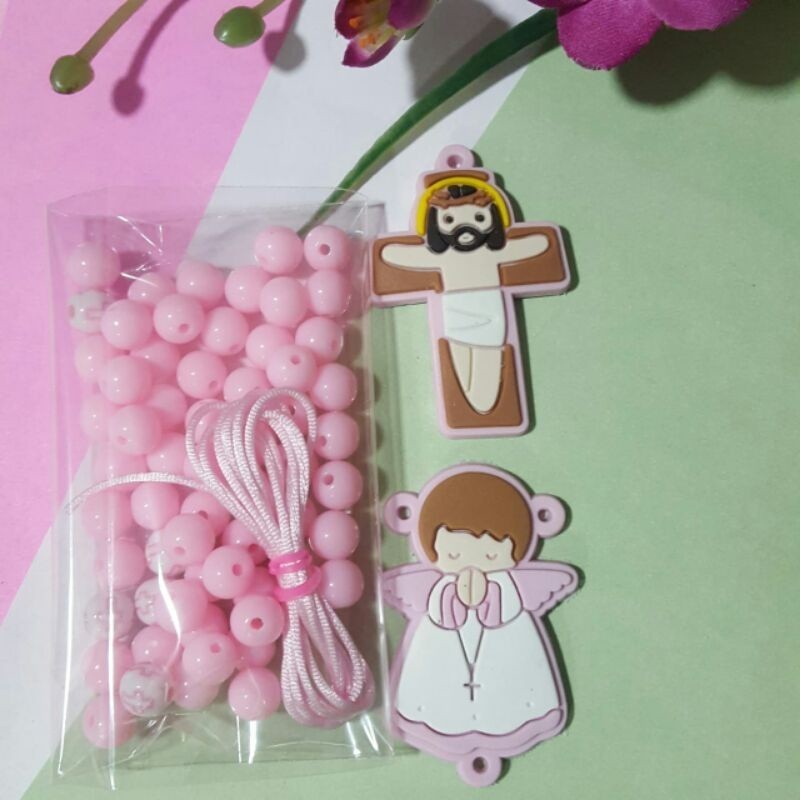Kit Montagem Terço Infantil entremeio para terço crucifixo para terço Emborrachados
