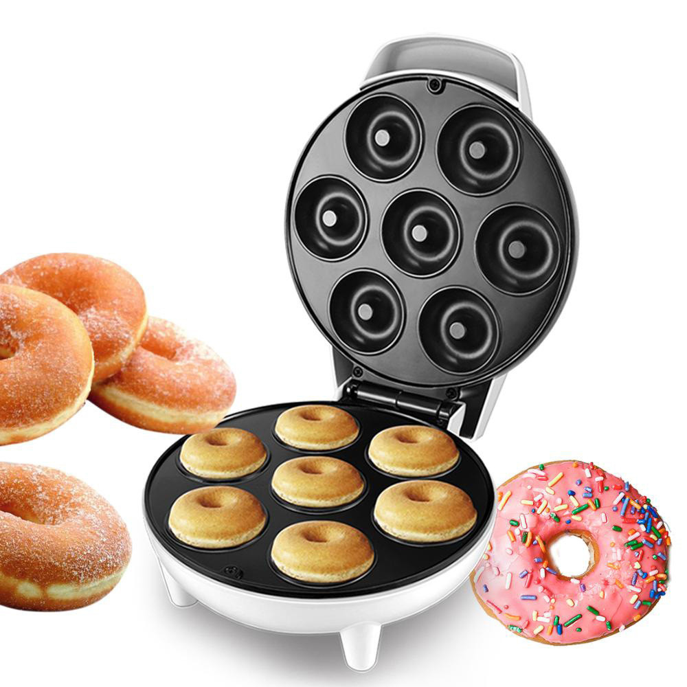 Mini Maquina De Donuts Café Da Manhã Capacidade Para 7 Mini Rosquinha Elétrica 110V Portátil TOP!