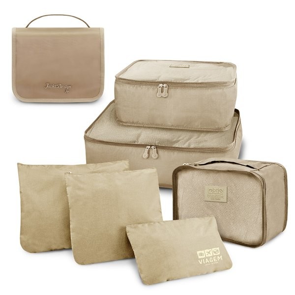 Kit Organizador de Malas 6 pcs + Necessaire c/ Gancho em Oferta na Shopee