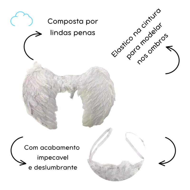 Asa de Anjo para fantasia Aproximadamente 45X35cm