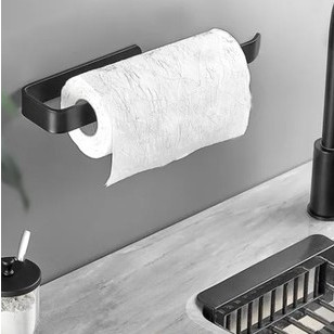 Porta Papel Toalha Perfex Preto Suporte Cozinha Armário Parede em Oferta na Shopee