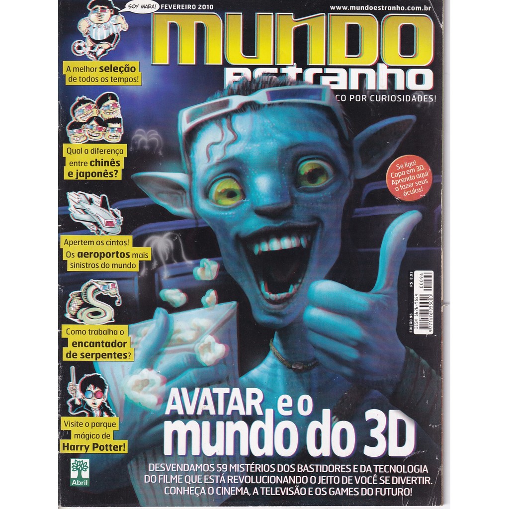 REVISTA MUNDO ESTRANHO ED 96 FEV 2010 AVATAR E O MUNDO 3D
