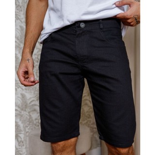 Bermuda jeans Masculina preta lisa short jeans em Oferta na Shopee