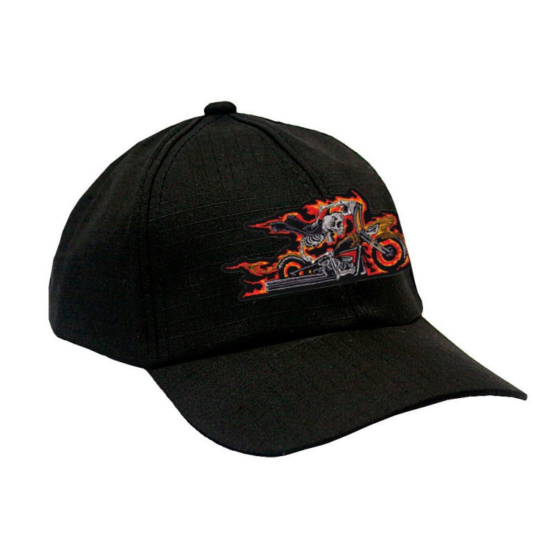 Boné Militar Rip Stop com Patch Aplicado Motoqueiro | Preto