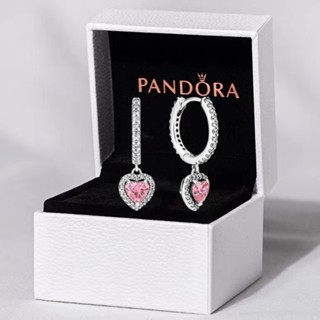 Com Caixa S925 Pan Brincos Prata Temperamento Feminino Coração Amor Rosa Luz Nobre Luxo Jóias Presente