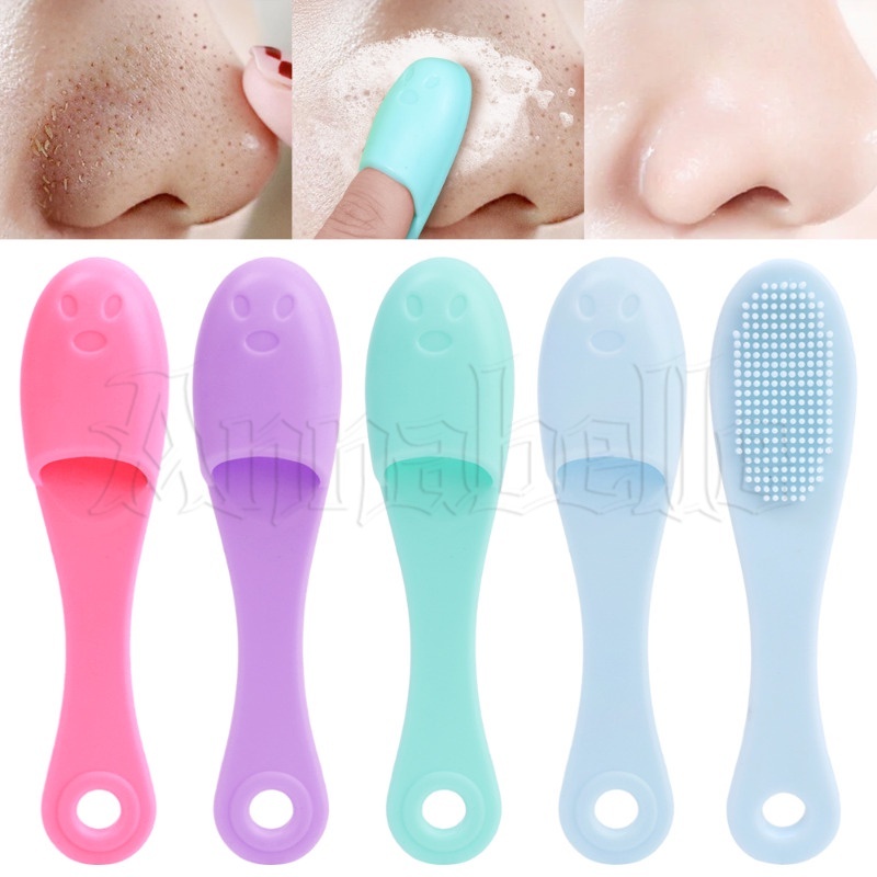 Escova Esfoliante E Limpeza De Pele/De Lavagem De Dedo De Silicone Macia/Massagem Manual Para Limpar Poros Nariz/Mini Ferramenta Portátil De Cuidados Faciais em Oferta na Shopee