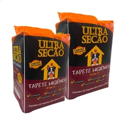 Kit 2 Tapete Higiênico Ultra Secão Carvão Ativado 80x60 para Cães - 30 Unidades