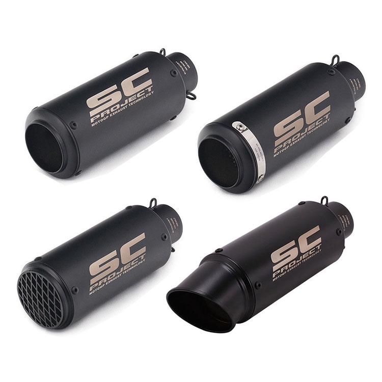 Universal Preto 51mm 60mm Entrada Silenciador De Tubo De Escape De Motocicleta Ponta Deslizante