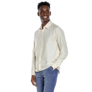 Camisa Masculina Malha Lisa Polo Wear Bege Claro