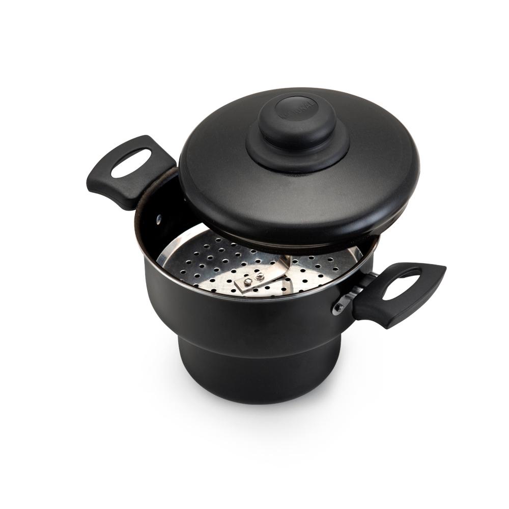 Cuscuzeira Antiaderente 16Cm Preto Nacional - Home & Living