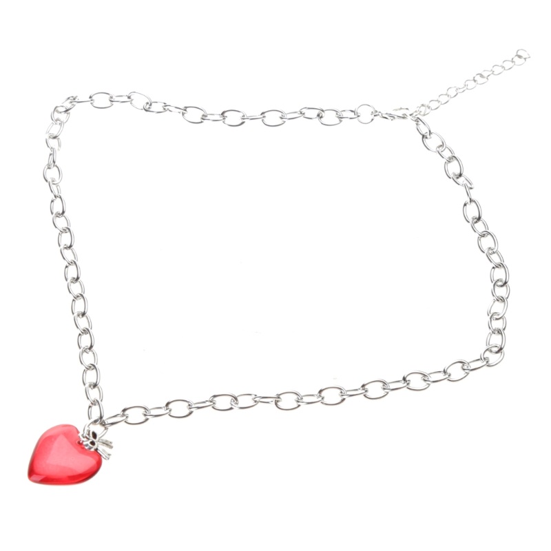 AUTU Fashion Bowknot Heart Pendant Necklace Gótico De Metal Gargantilha De Corrente Para Meninas Femininas