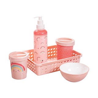 Kit Higiene Arco Íris Chuva de Amor Bebê 5 Peças Plasútil