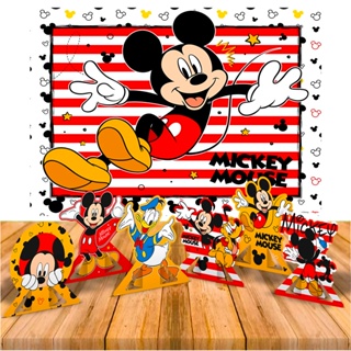 Kit Festa Mickey Mouse Decoração Painel Gigante + 6 Display em Oferta na Shopee