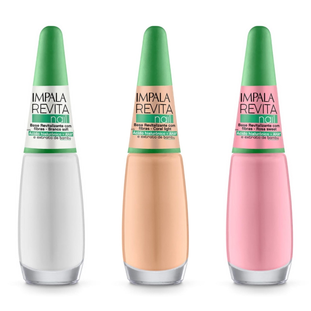 Kit Esmalte Revita Nail Impala 3 Bases Revitalizante Fibras