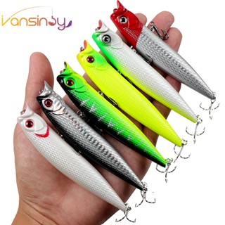 Isca Dura De Pesca 11cm/16.3g Big Popper Lure Com Anzol Triplo Life-Like 3D Eyes Swimbait Fishing Bait