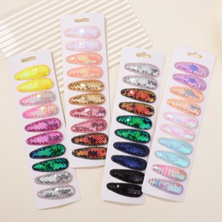 10Pcs/Set Gradient Sequins Metal BB Clips Clipes De Cabelo Para Crianças De Cor Sólida Feitos À Mão Barrettes Conjuntos De Acessórios Cabelos De Menina em Oferta na Shopee