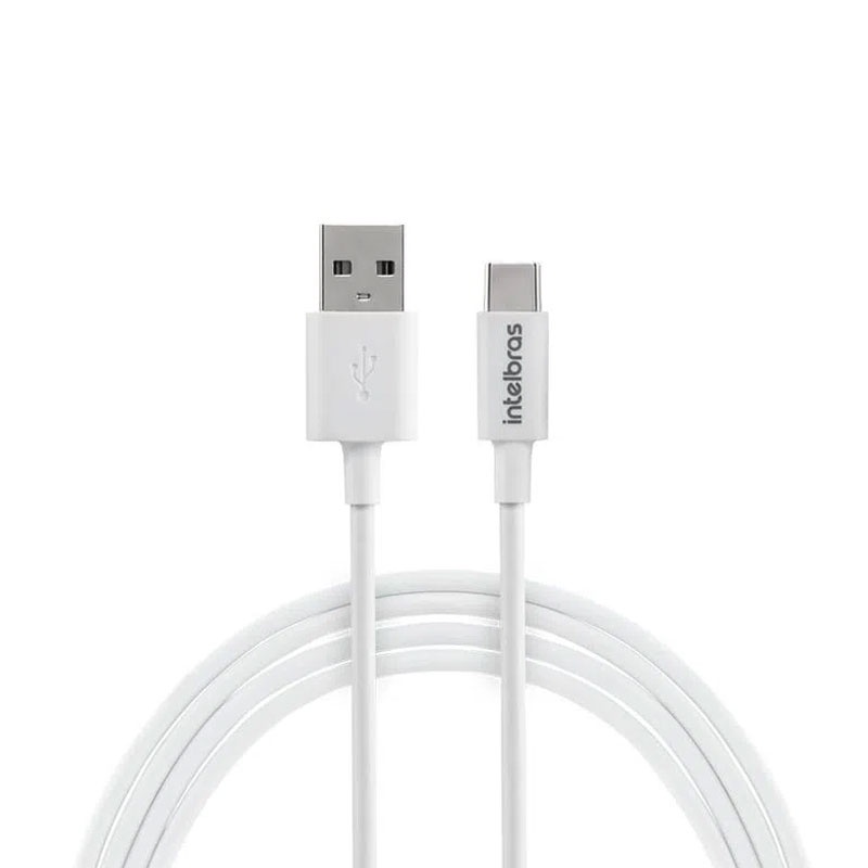 Cabo USB para USB-C PVC Branco 1,2m EUAC12PB Intelbras em Oferta na Shopee