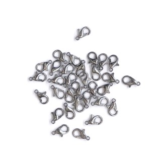 Fecho Lagosta Prata 12mm - 25 pçs