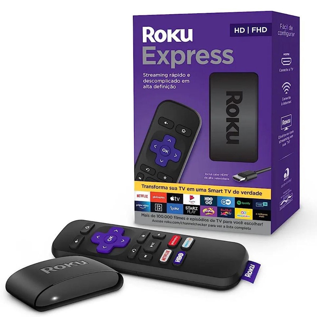 Roku Express Streaming Player Conversor Smart Tv Full HD