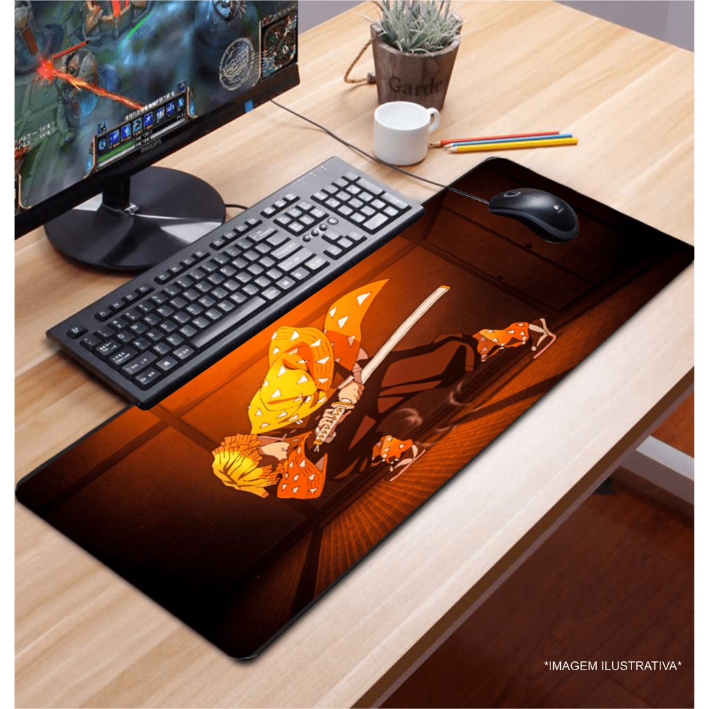 Mouse Pad Gamer Personalizado 65x32 cm Melhores Animes Kimets Narut Shingek Dragon B Jujuts